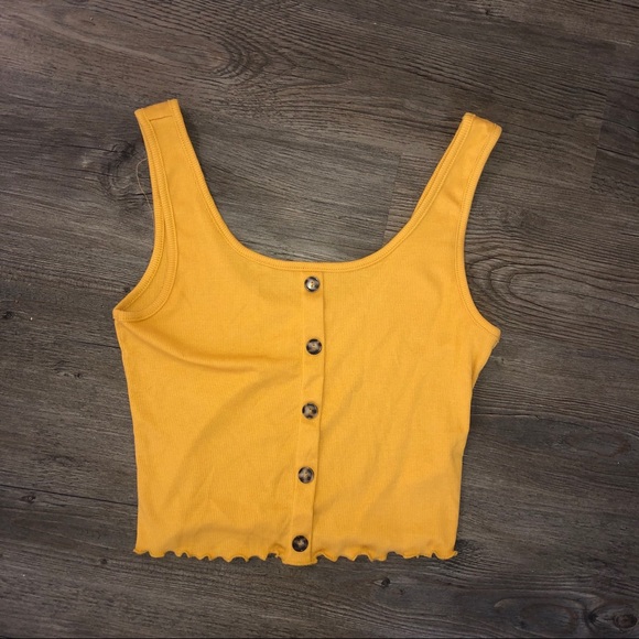 Tops - 🌿Yellow Cropped Tank